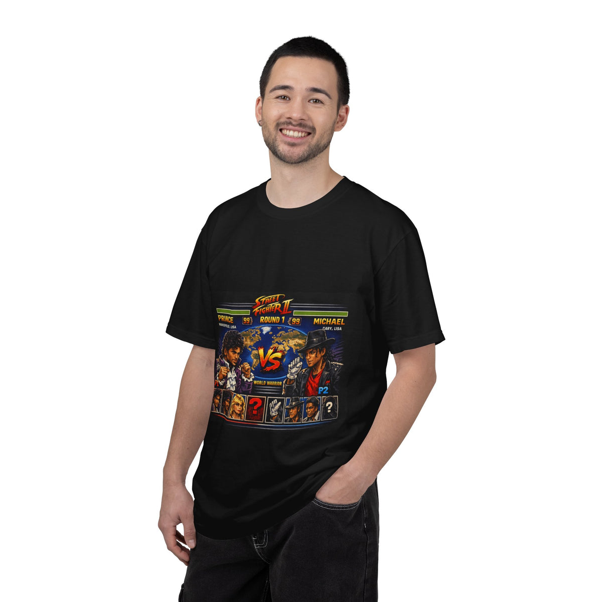Retro Arcade T-Shirt — 'VS' 90s Fighter Game Character Select Tee