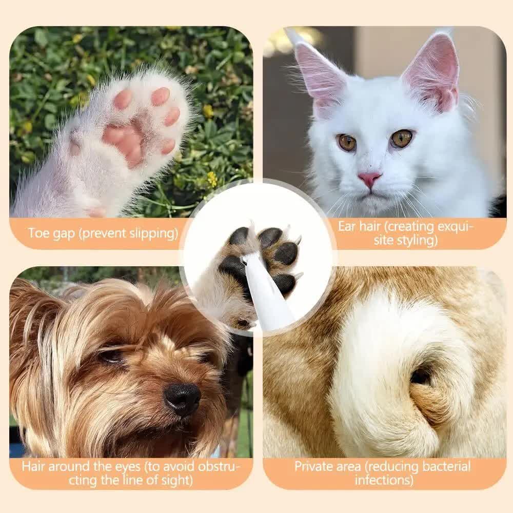 F5 Portable Pet Hair Detailed Trimmer(2 * 140mm Blades) - Cat & Dog Waterproof Grooming Clipper with LED Light & Display, Low-Noise Ceramic Blade