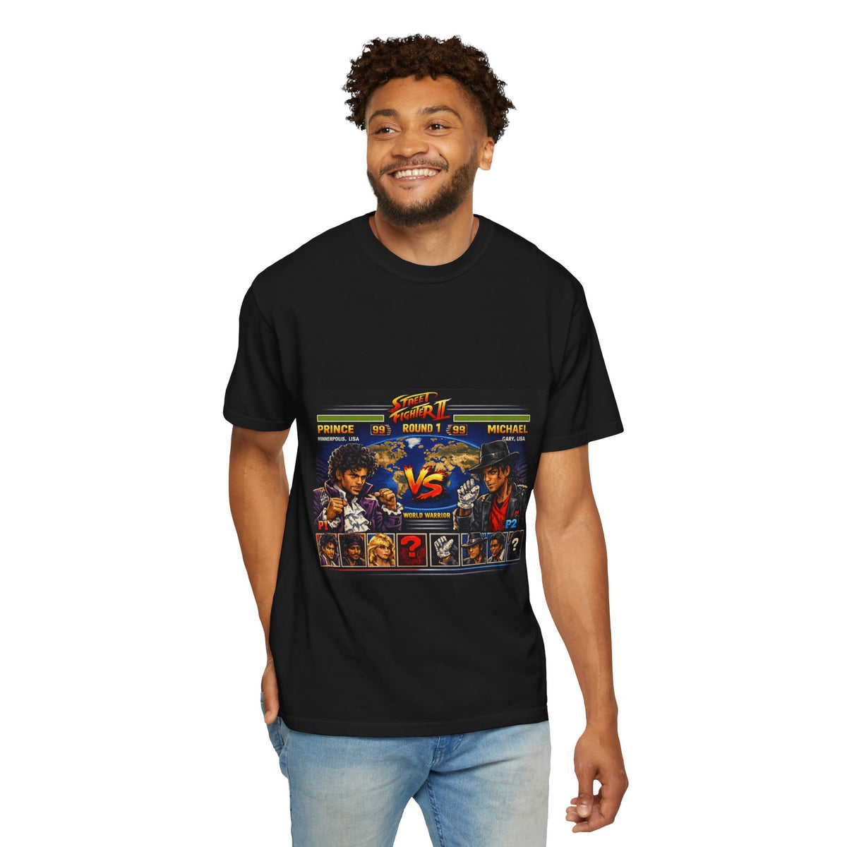 Retro Arcade T-Shirt — 'VS' 90s Fighter Game Character Select Tee