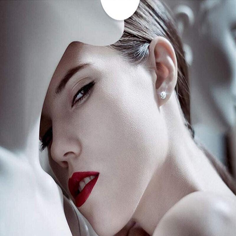 1 Pair Zirconia Surgical Steel Stud Earrings Crystal Piercing Jewellery - 6mm