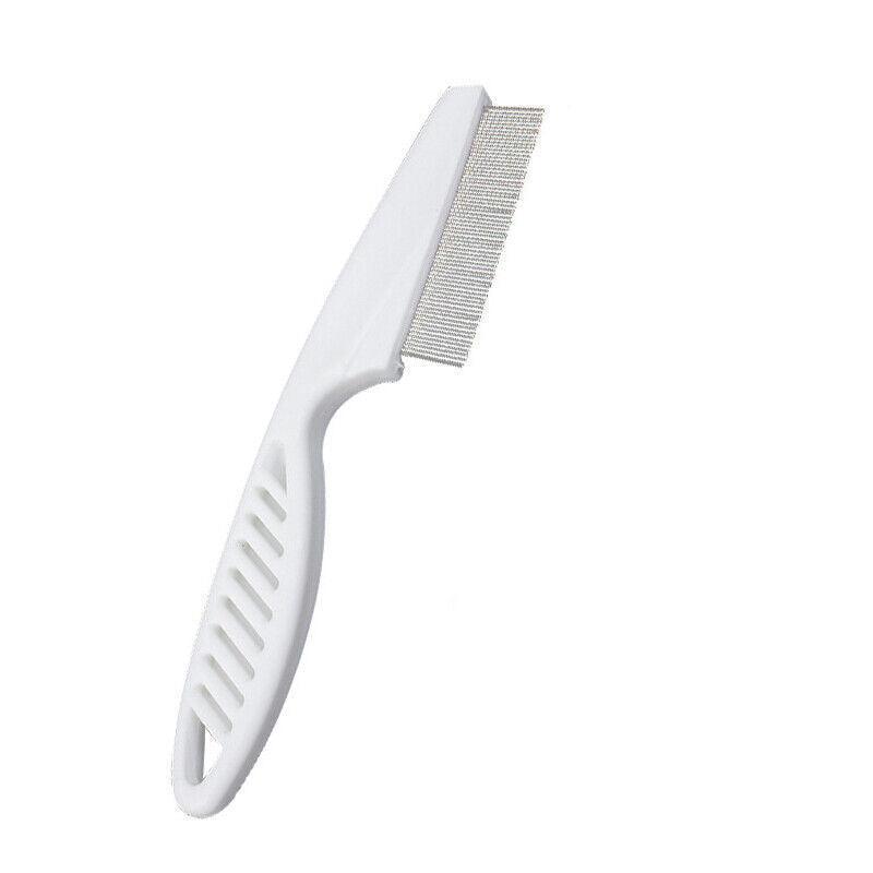 1PC Small Fine Toothed Flea Flee Metal Nit Head Hair Lice Comb with Handle - White