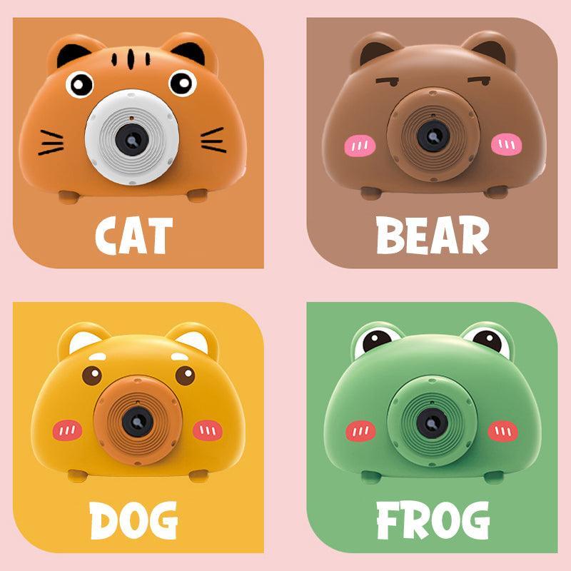 Acousto Optic Bubble Machine Camera Animal-Shaped With Light Music Toy Gift - Bear