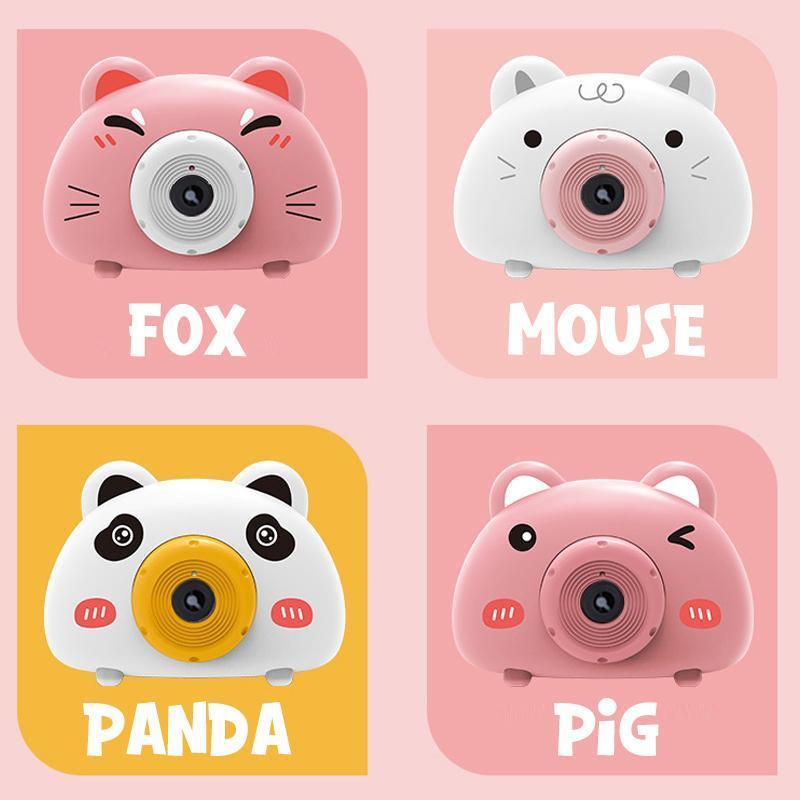 Acousto Optic Bubble Machine Camera Animal-Shaped With Light Music Toy Gift - Panda