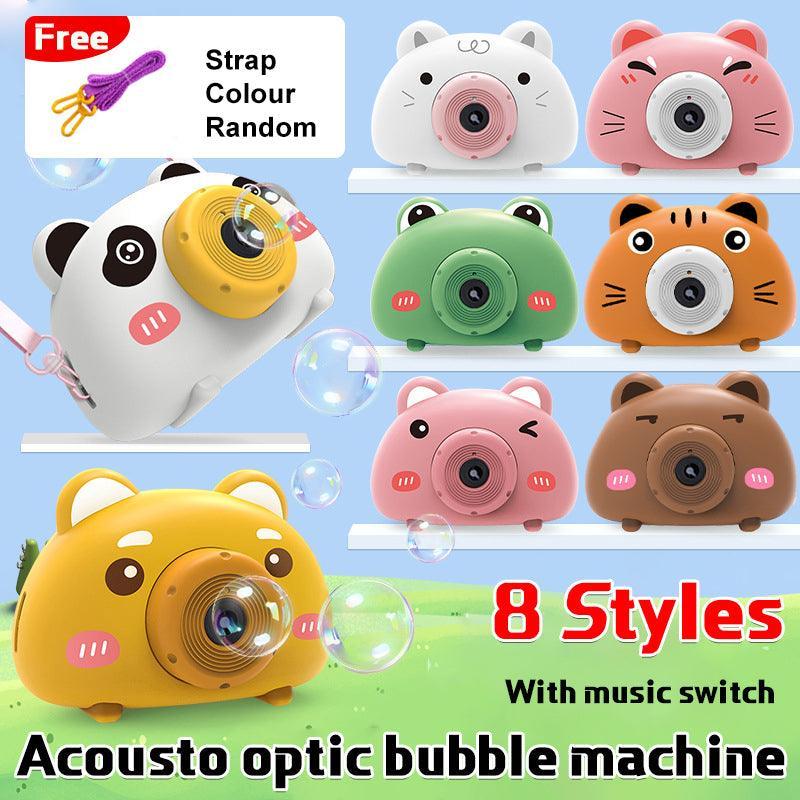 Acousto Optic Bubble Machine Camera Animal-Shaped With Light Music Toy Gift - Pig
