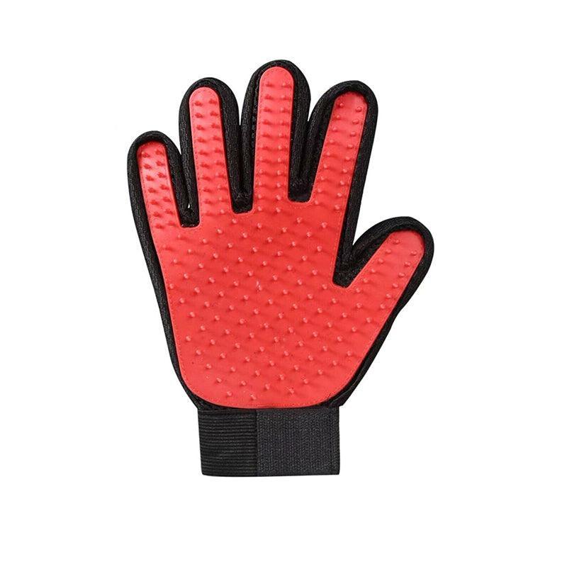 Pet Dog Cat Massage Hair Removal Grooming Comb Touch Cleaning Brush Magic Glove - Pink Right Hand