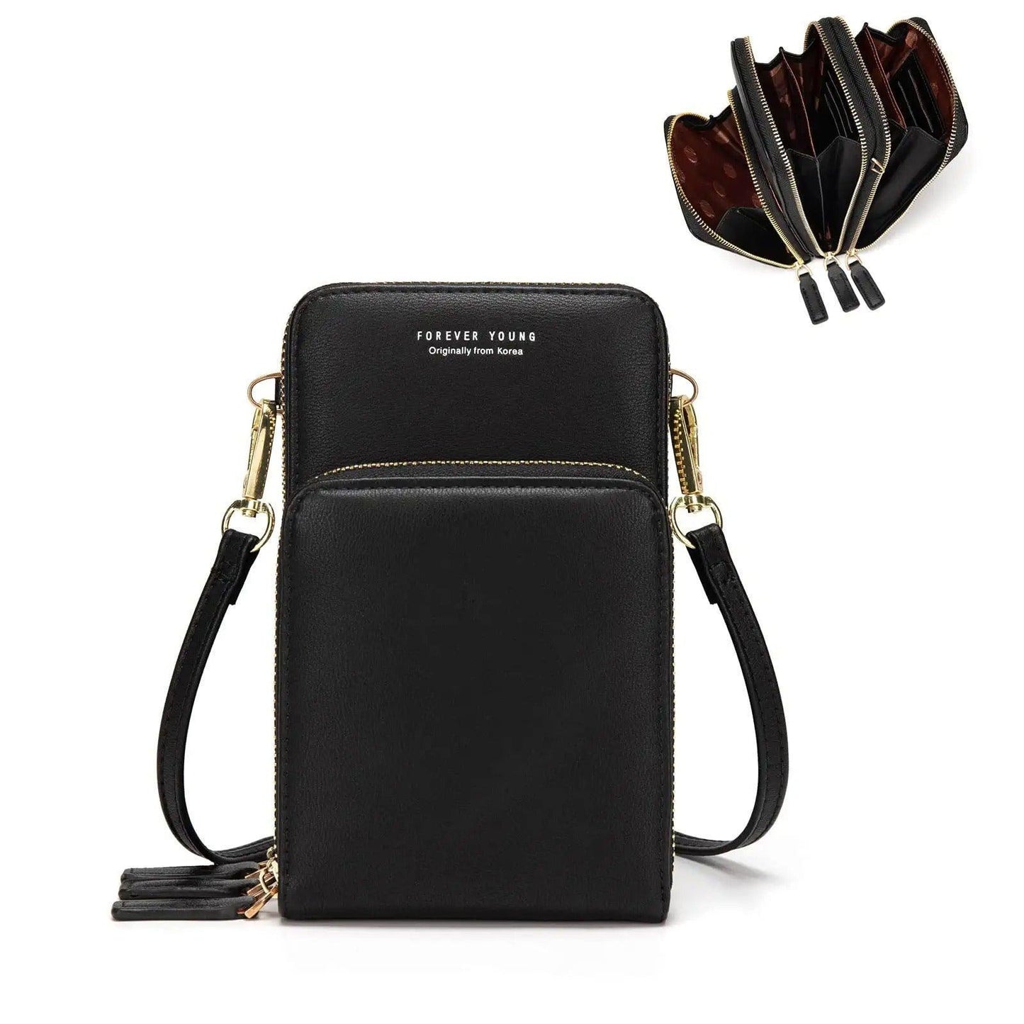 Women Crossbody Phone Purse Touch Screen Bag Rfid Blocking Wallet Shoulder Strap - Pink Purple