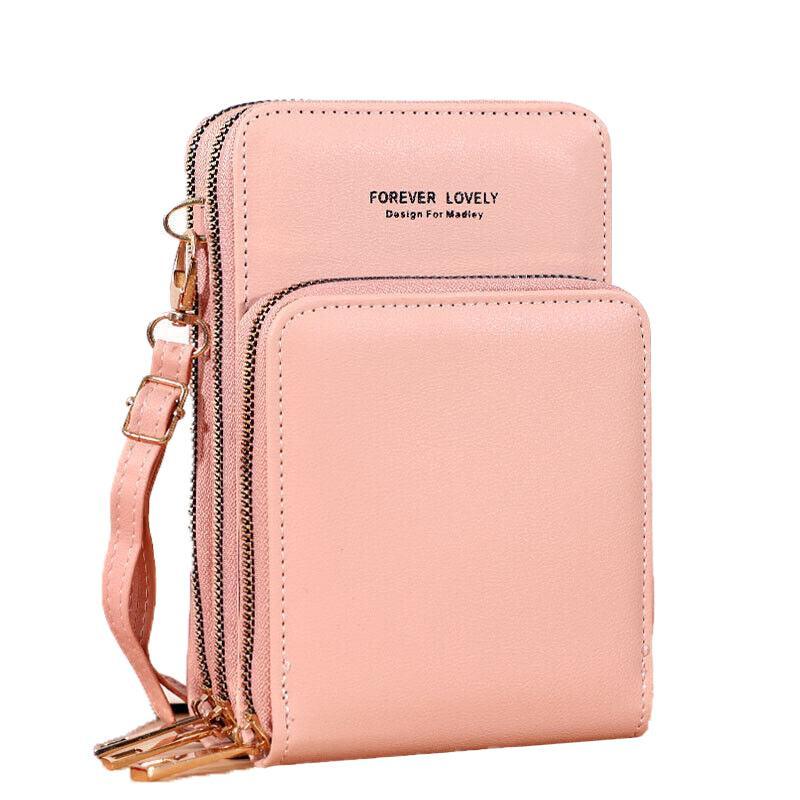 Women Crossbody Phone Purse Touch Screen Bag Rfid Blocking Wallet Shoulder Strap - Dark Blue