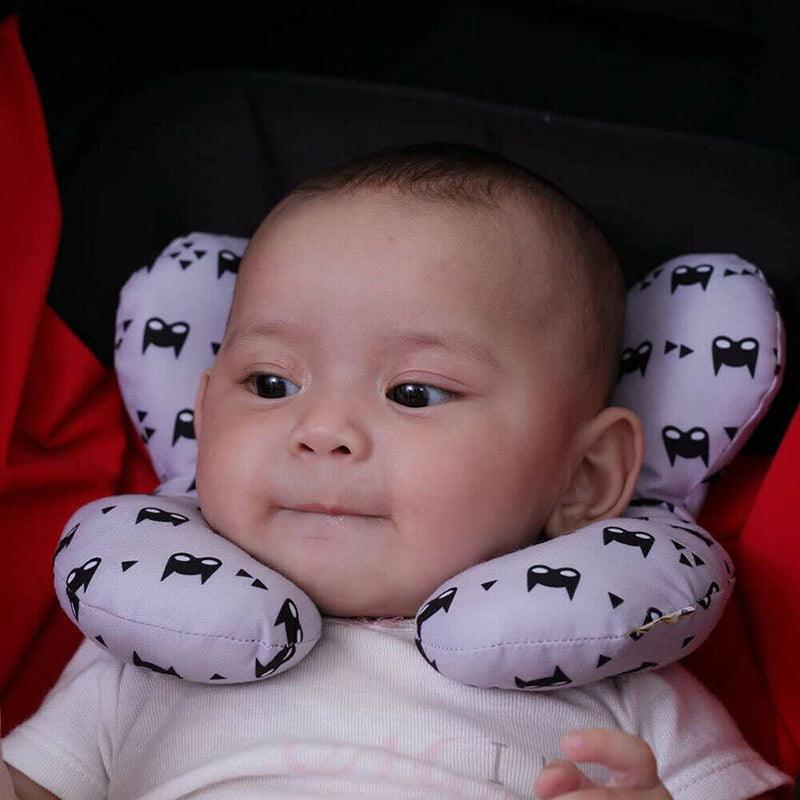 Baby Soft U-Shaped Auto Car Seat Stroller Head Neck Support Pillow Cushion Au - Black and White Dots