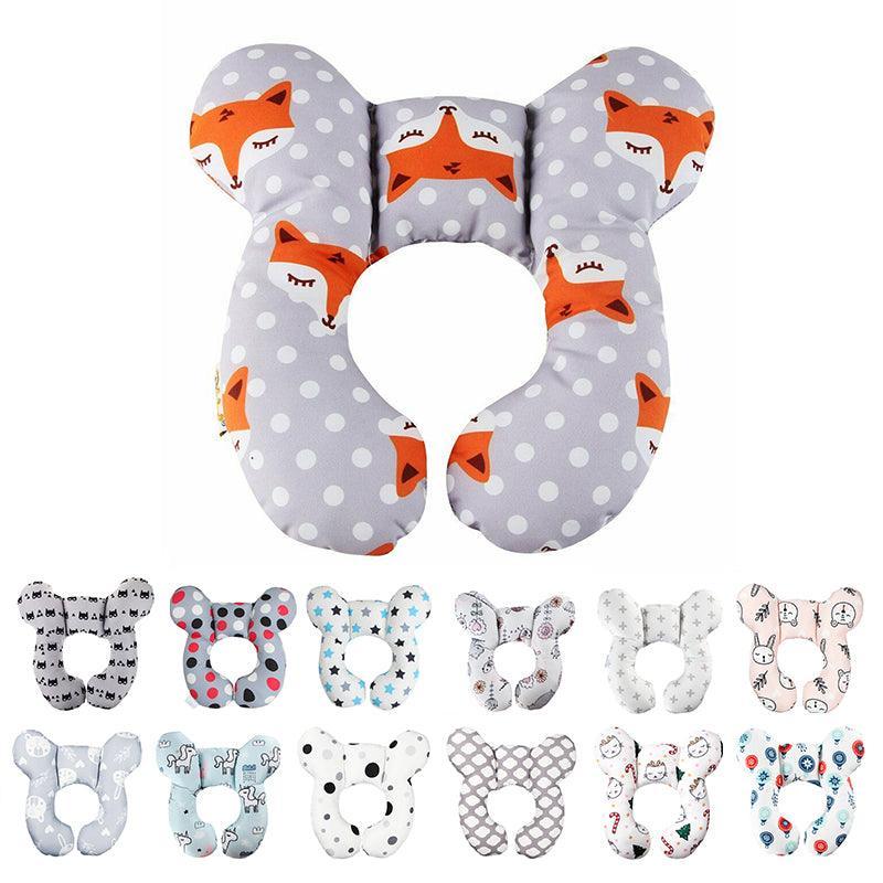 Baby Soft U-Shaped Auto Car Seat Stroller Head Neck Support Pillow Cushion Au - Grey Bear