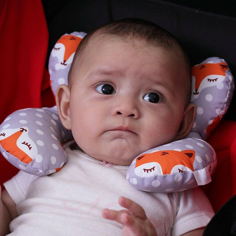 Baby Soft U-Shaped Auto Car Seat Stroller Head Neck Support Pillow Cushion Au - Grey Bear