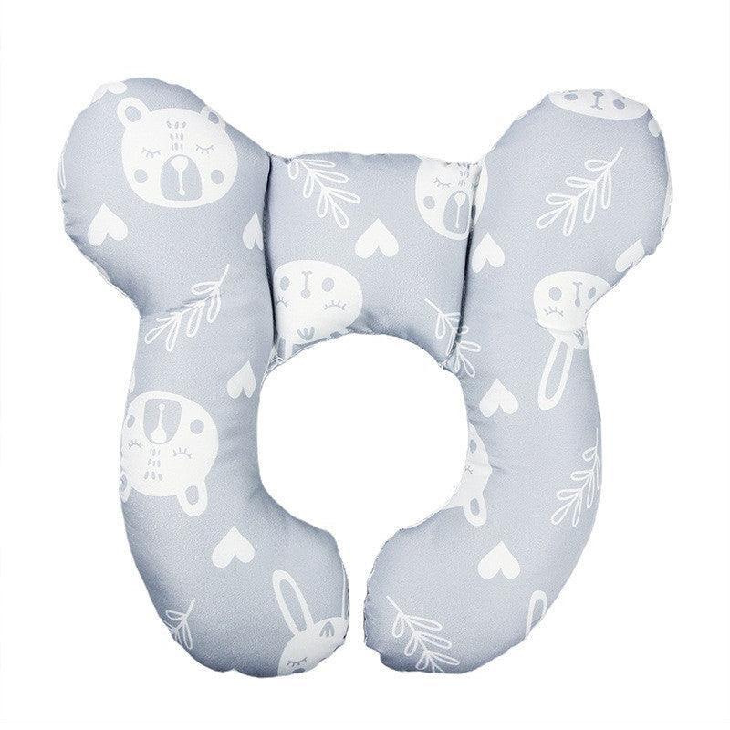 Baby Soft U-Shaped Auto Car Seat Stroller Head Neck Support Pillow Cushion Au - Grey Bear