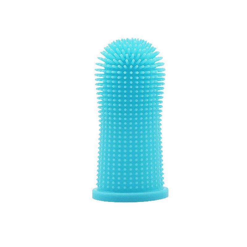 Premium Oral Care Dog Cat Toothbrush Finger Toothbrush Finger Silicone - Blue
