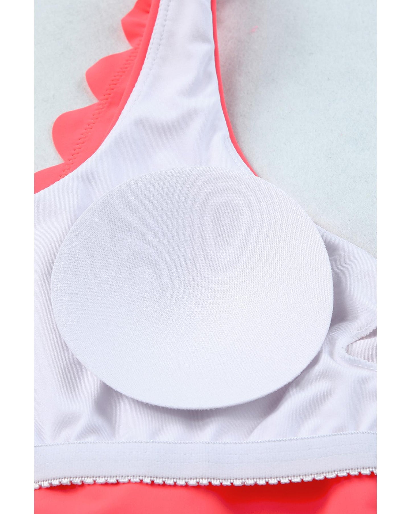 Azura Exchange Pink Scalloped Criss Cross High Waist Bikini - S