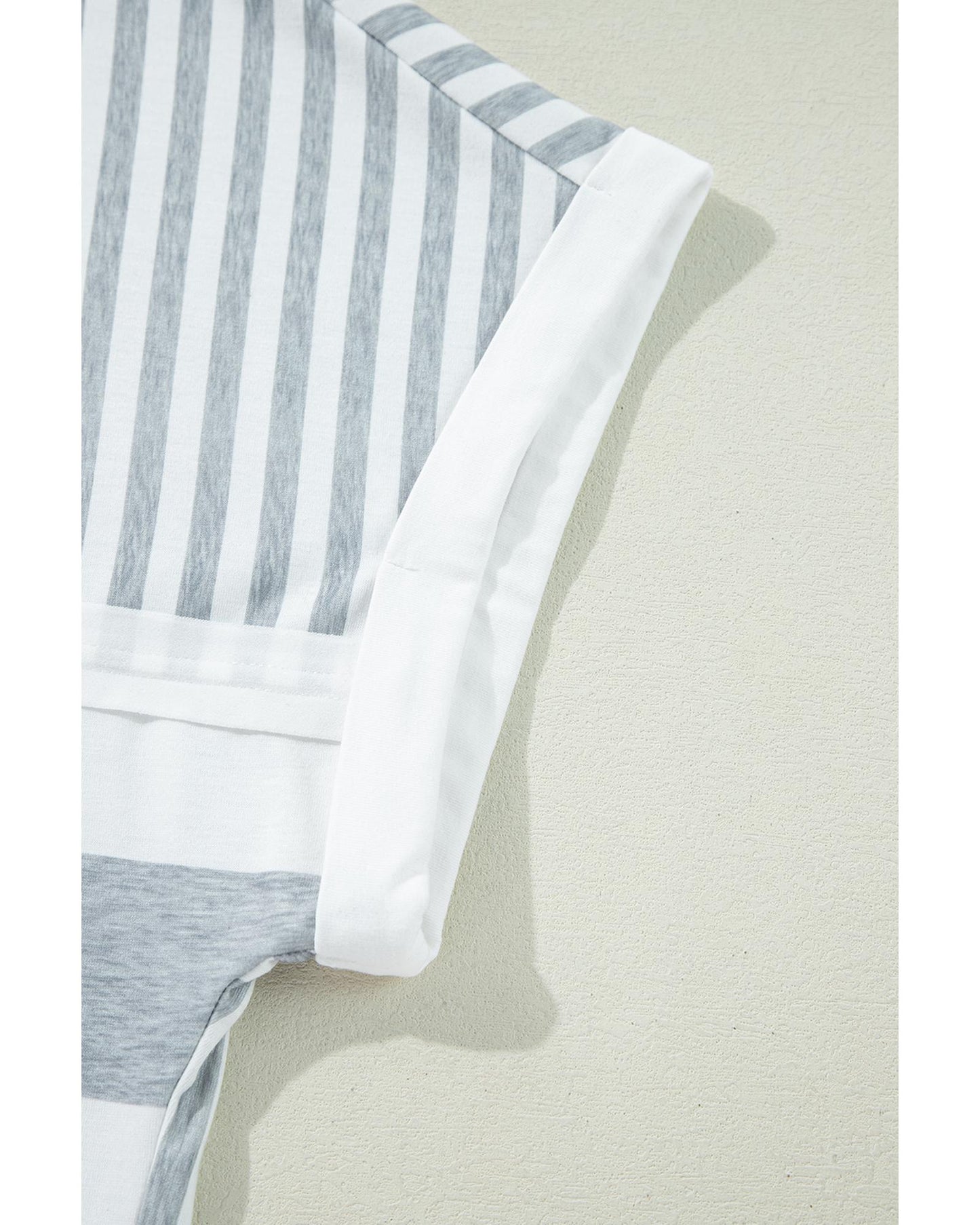 Azura Exchange Gray Stripe Mixed Printed Short Sleeve Shift Mini T Shirt Dress - XL