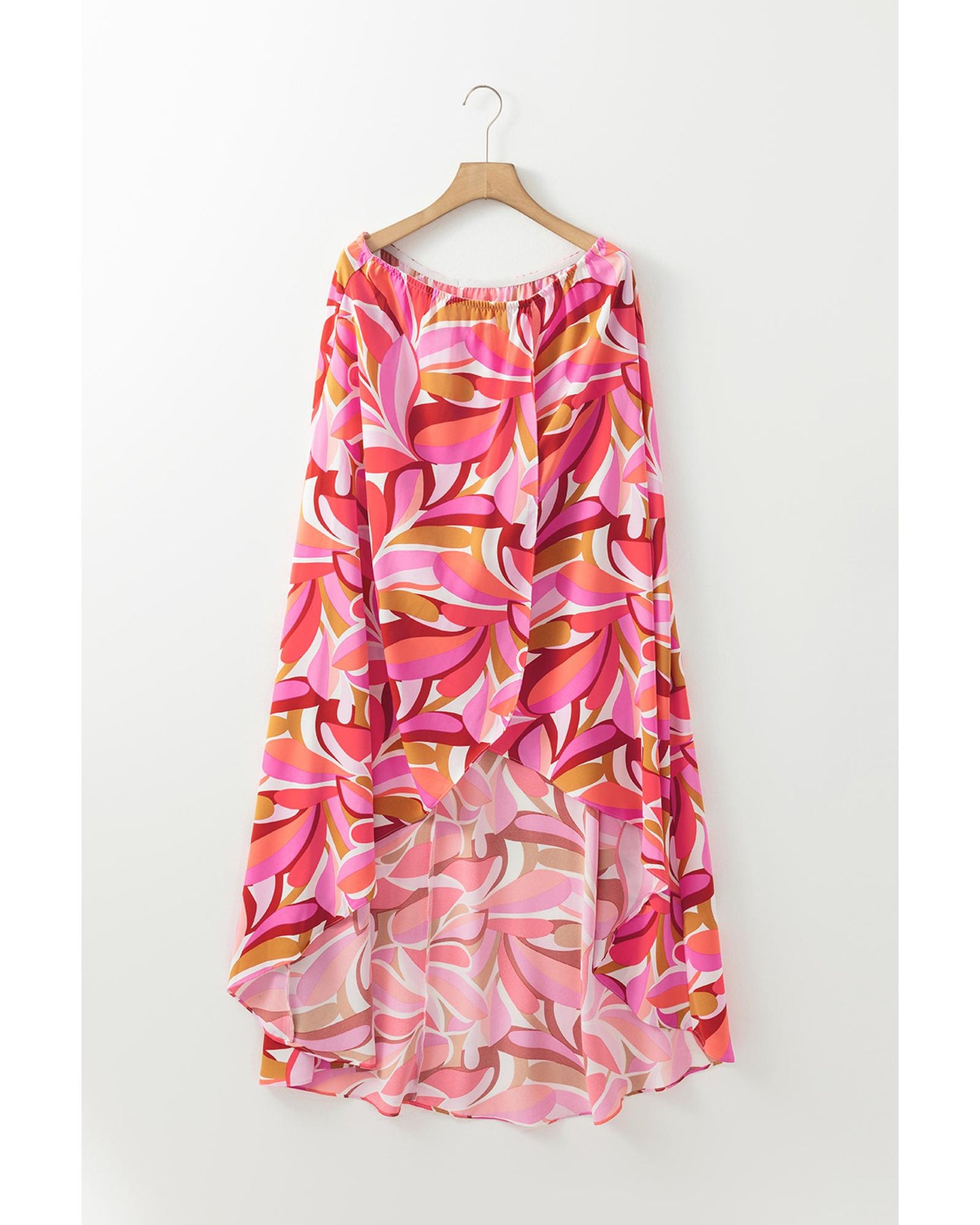 Rose Floral High Low Bandeau Vacay Dress - S