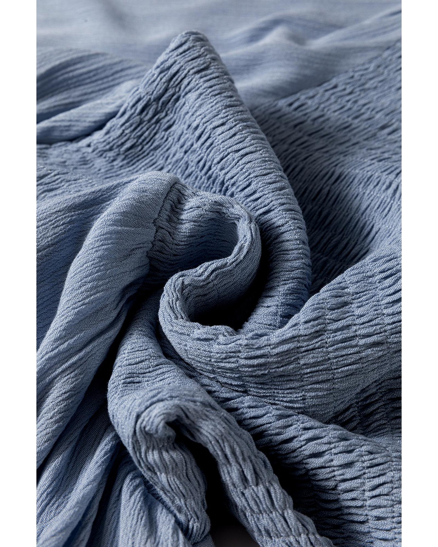 Ashleigh Blue Long Sleeve V Neck Smocked Tiered Mini Dress - S