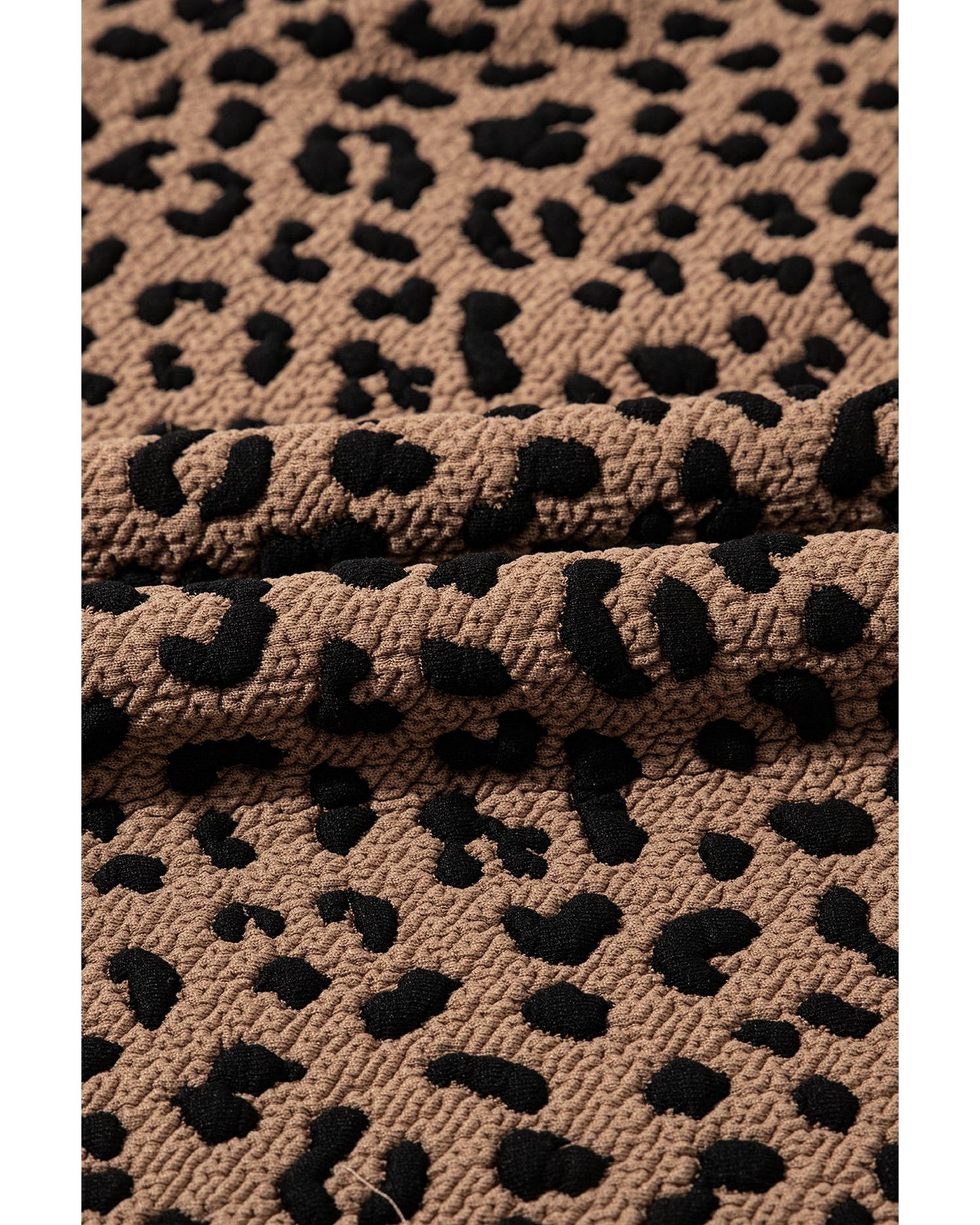 Khaki Leopard Print V Neck Sleeveless Collared Mini Dress - S