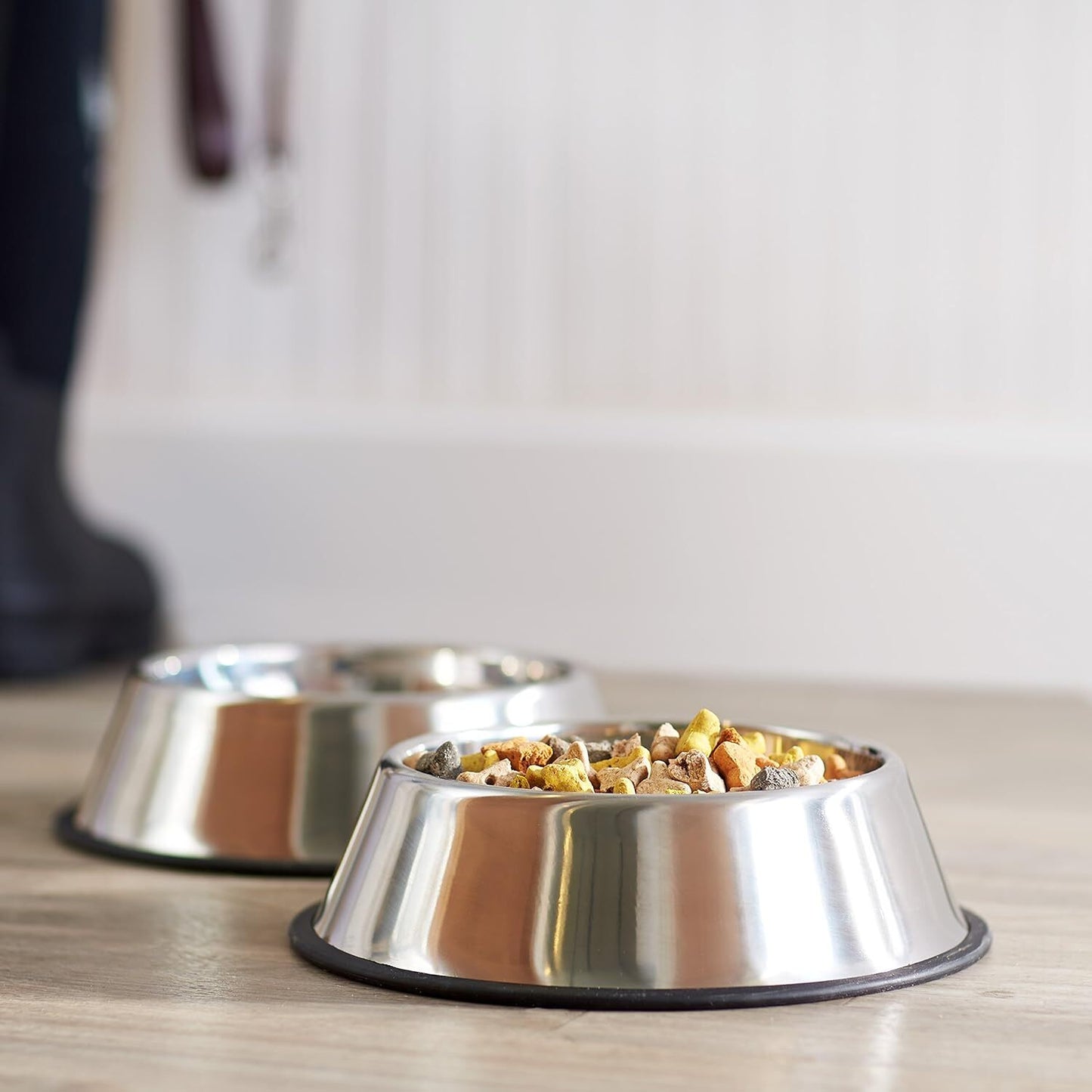 Non Slip Stainless Steel Dog Bowl Pet Cat Water Food Feeder Portable Puppy Dish - XX-Large (1 Litre)