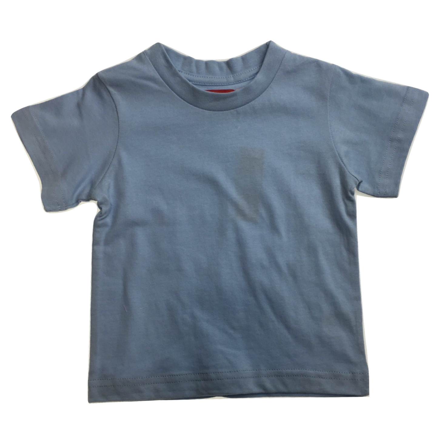 TODDLER PLAIN T SHIRT 100% COTTON Basic Blank Tee Top Teen Teenager Crew Kids - Sky Blue - 0