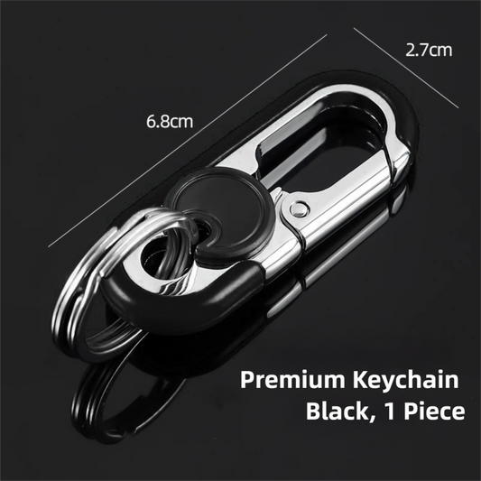 3pc Black Durable Zinc Alloy Carabiner Keychain – Secure Twist Lock & Dual Key Rings