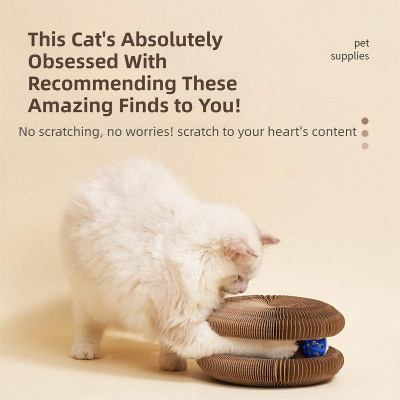 2-Pack Creative Accordion Cat Scratcher (Cat Head Design, 23x23x10CM) - Reversible Honeycomb Material Scratch Pad & Lounge Mat for Stress Relief