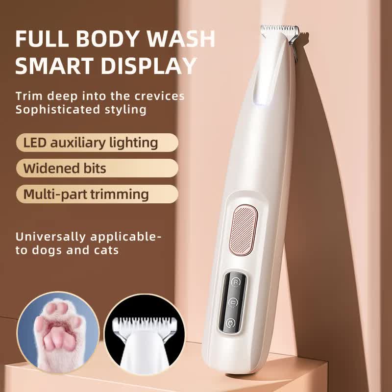F5 Portable Pet Hair Detailed Trimmer(2 * 140mm Blades) - Cat & Dog Waterproof  Grooming Clipper with LED Light &  Display, Low-Noise Ceramic Blade